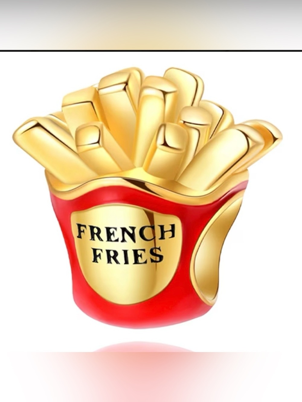 🍟 French Fries Dangle Charm Red Gold Sterling Silver Plated Brand New